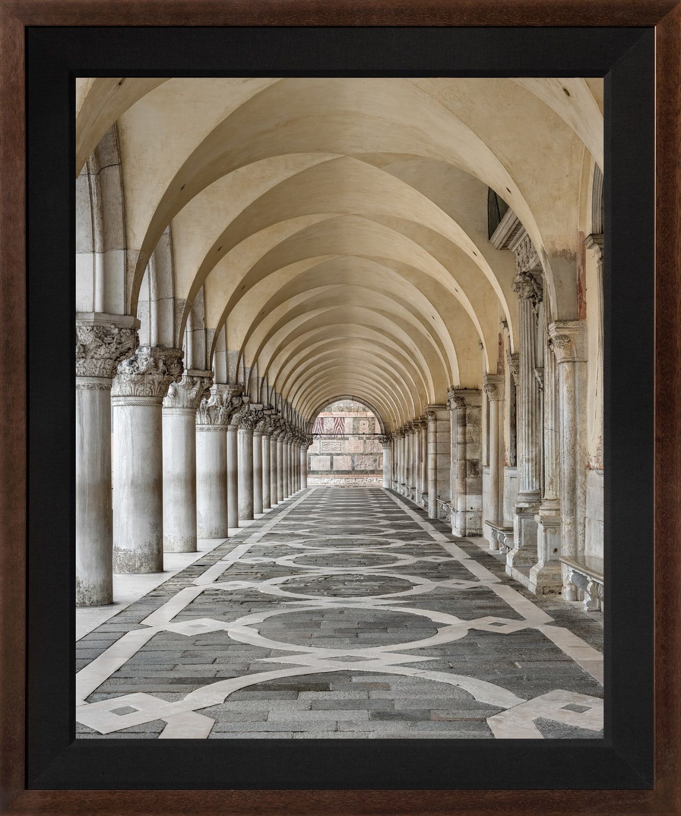 Mario Basner, Doge Palace, Classic Brown Frame, Black Liner
