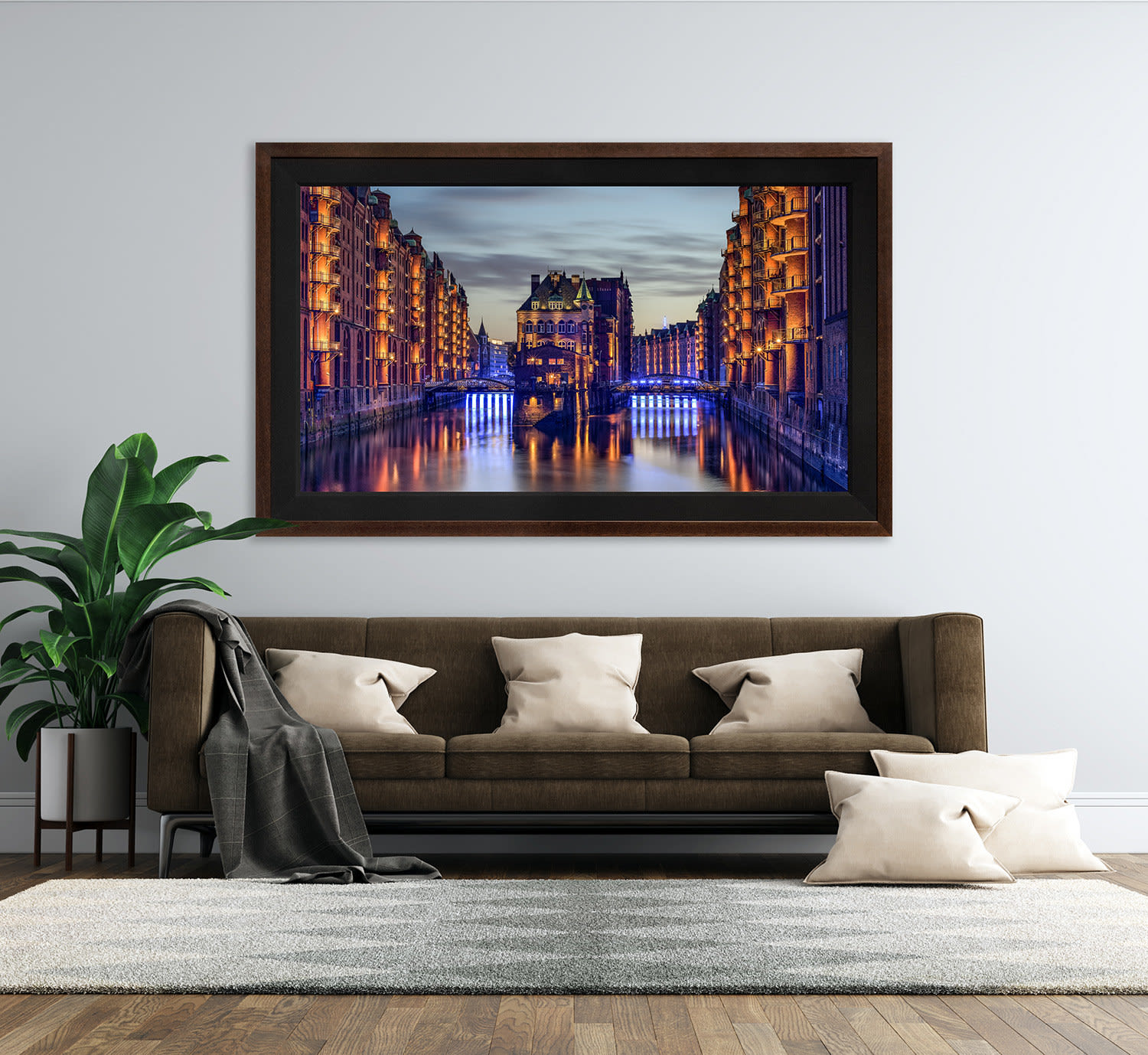 Mario Basner, Tea House, Classic Brown Frame, Black Liner