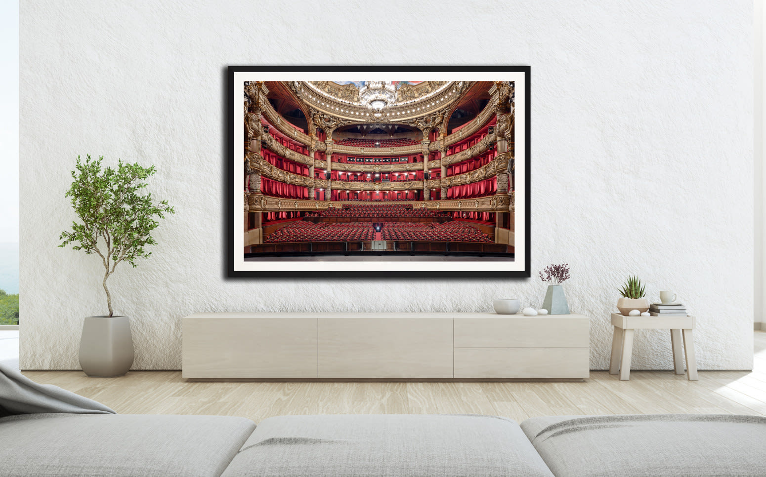 Mario Basner, Paris Opera House, Classic Black Frame, White Liner