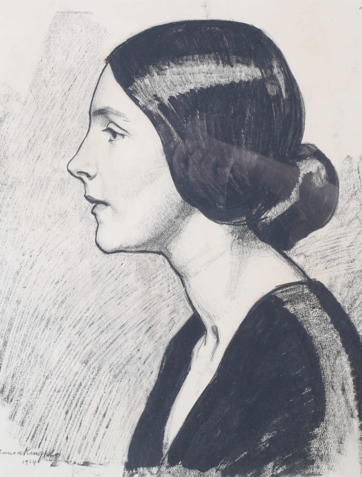 Laura Knight, Portrait of Ethel Bartlett, 1924