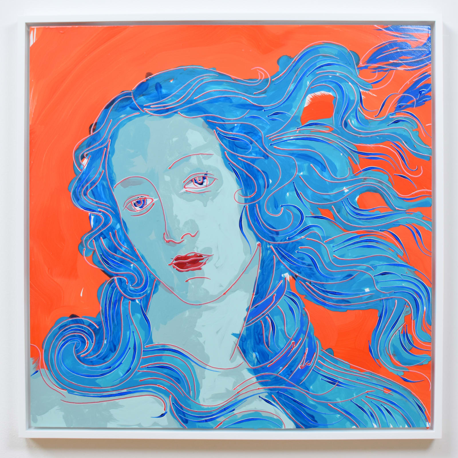 Rob and Nick Carter, 12 Robot Paintings, Birth of Venus, after Botticelli, after Warhol, 2021, Each panel: Painting time: 10:04:03, Stroke count: 1,902, 23 September - 8 October 2021