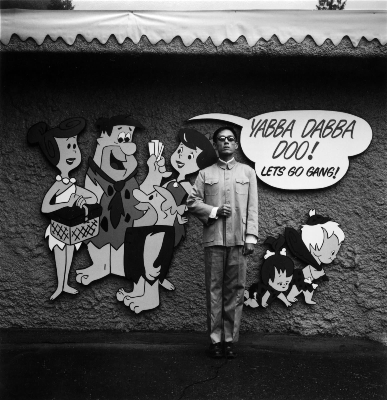 Tseng Kwong Chi, Canadian Rockies (Flintstones), 1986
