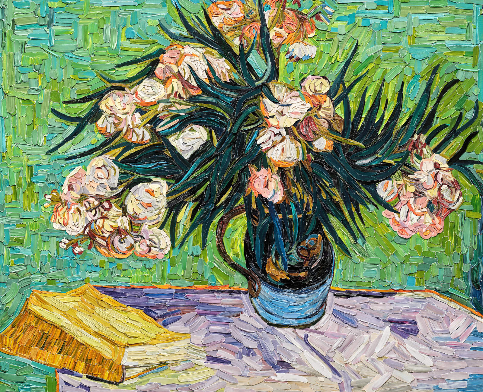 Vik Muniz, Oleanders, after Vincent van Gogh (Brushstrokes), 2025