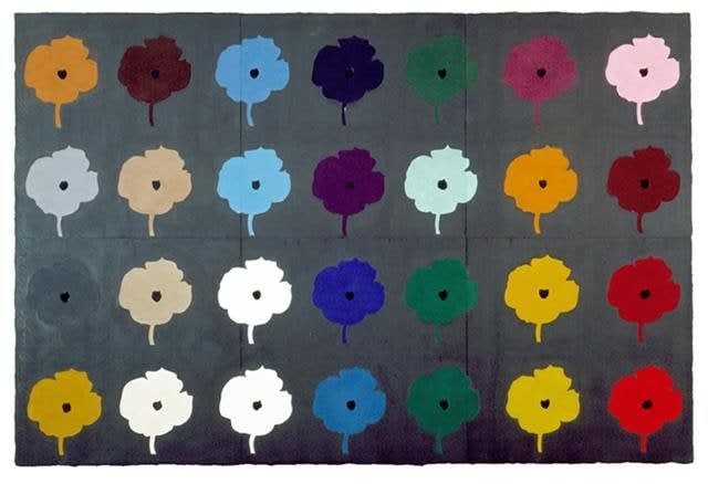 Donald Sultan, 28 Coloured Flowers July 15 2004, 2004