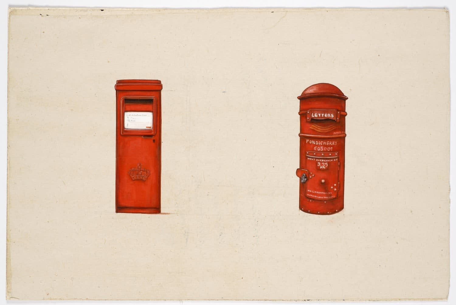 Desmond Lazaro, Ten Objects or More: Post Box - Scotland /Pondicherry, 2011