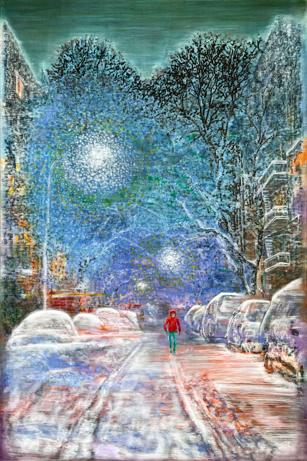 Ena Swansea, snow on 16th St. at night, 2022