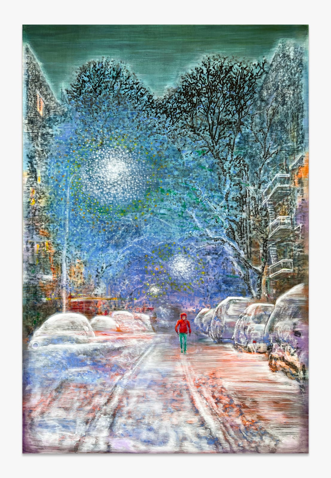 Ena Swansea, snow on 16th St. at night, 2022