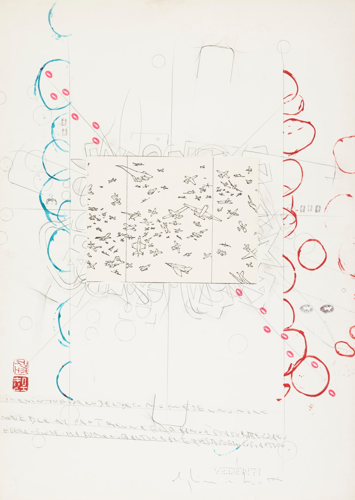 Alighiero Boetti, Senza Titolo (Giordano è Stato Battezzato è Sera Piove…), 1992