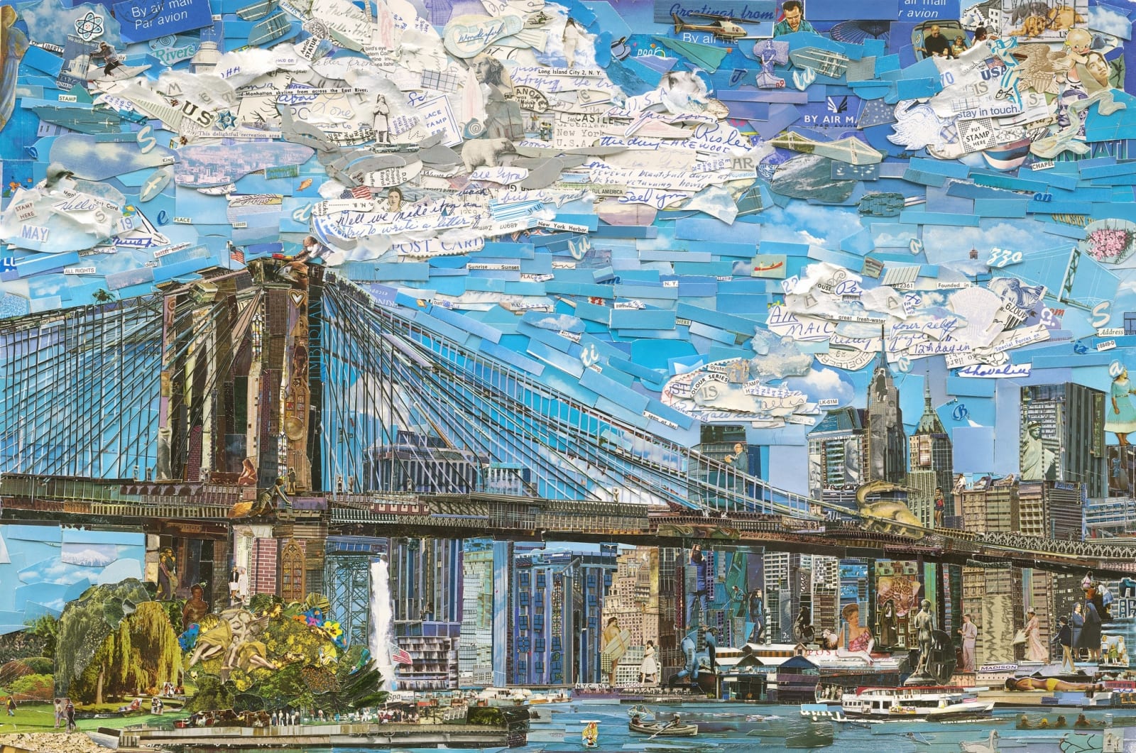 Vik Muniz, Brooklyn Bridge (Postcards from Nowhere), 2015