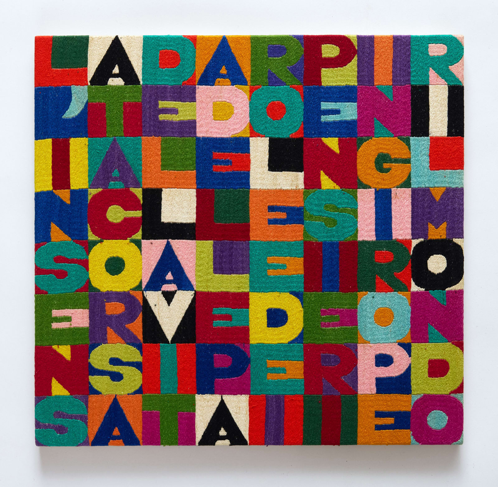 Alighiero Boetti, L'Insensata Corsa della Vita delle Parole e dei Pensieri in Giro per il Mondo, 1989