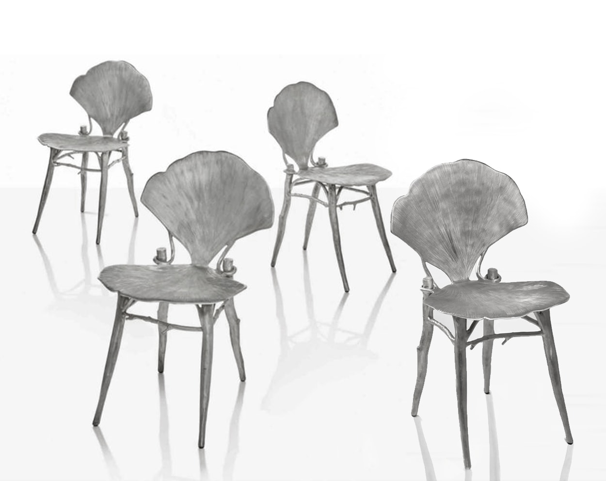 Claude Lalanne, Set of 4 Chaises Ginkgo, 1997/2008 + 2014