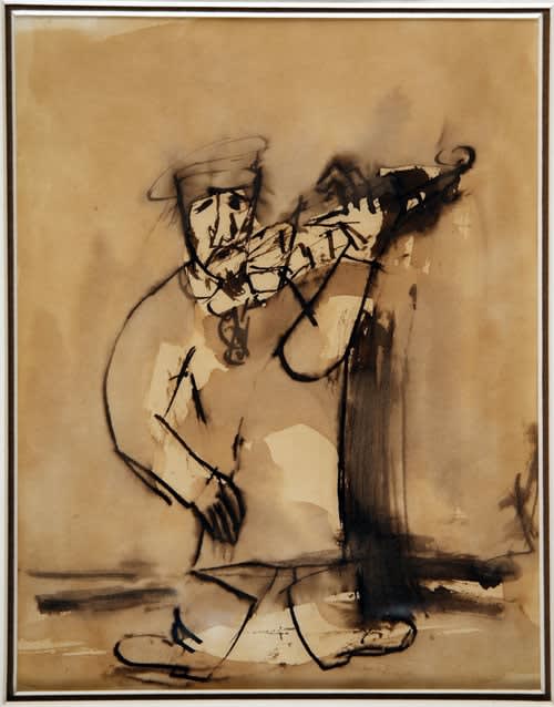 Josef Herman, Untitled Drawing (Violinist), c. 1940-43