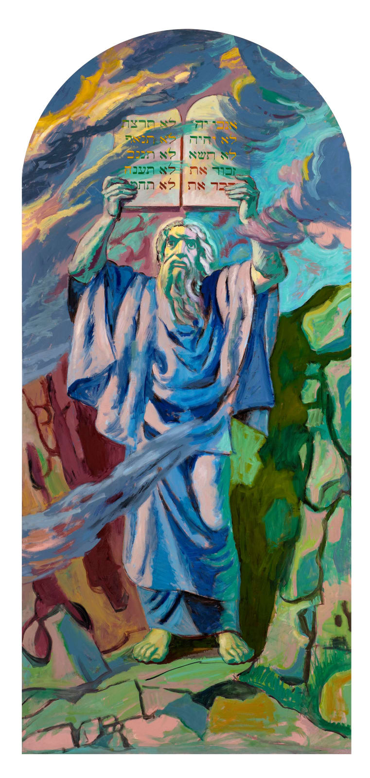 Hans Feibusch, Moses with the Tablets of the Law, 1973