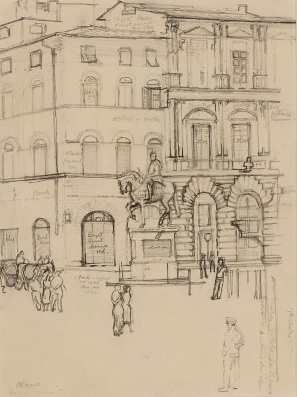 Claude Rogers, Piazza Signoria, Florence, 1951
