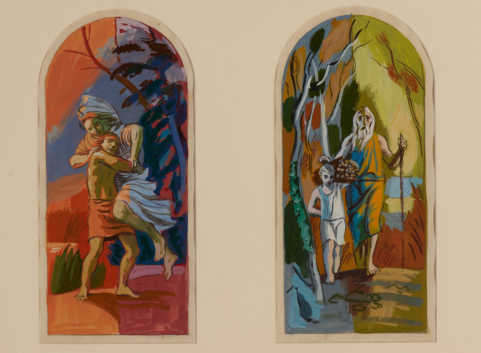 Hans Feibusch, Jacob Wrestling with the Angel, c. 1973