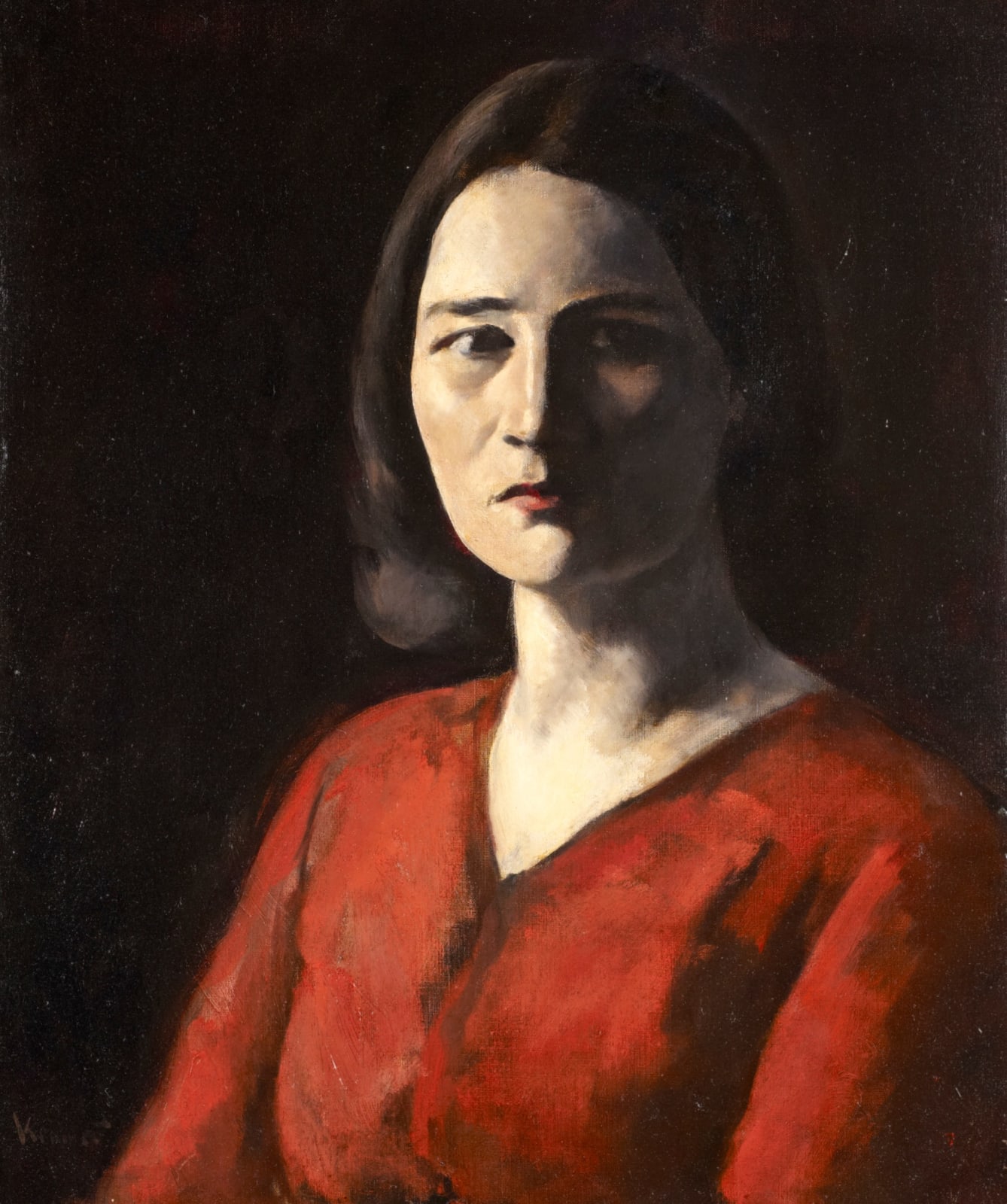 Jacob Kramer, Portrait of a Woman in Red (aka A Gypsy), c. 1937