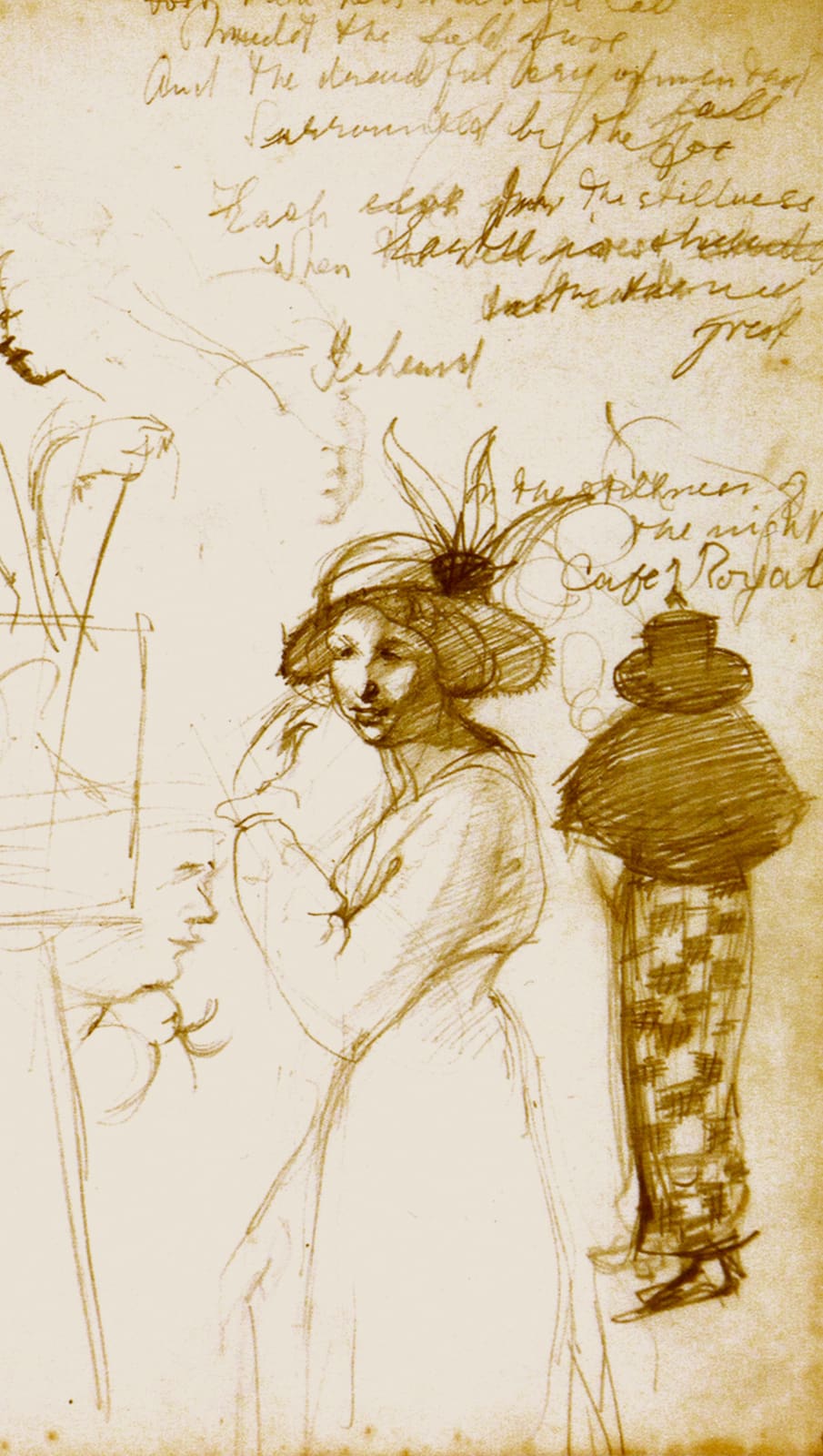 Clara Klinghoffer, Fashion sketch from Clara’s childhood sketchbook,, 1913