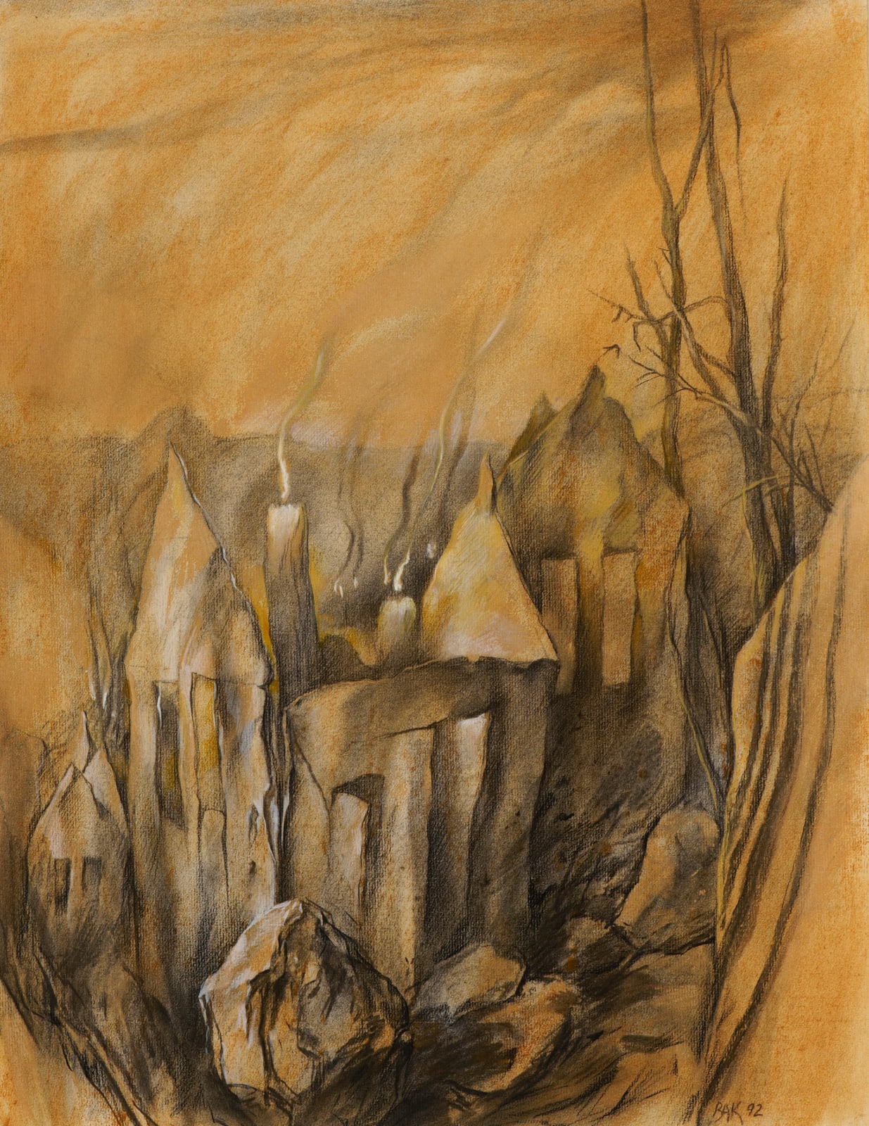 Samuel Bak, A Flame, 1992