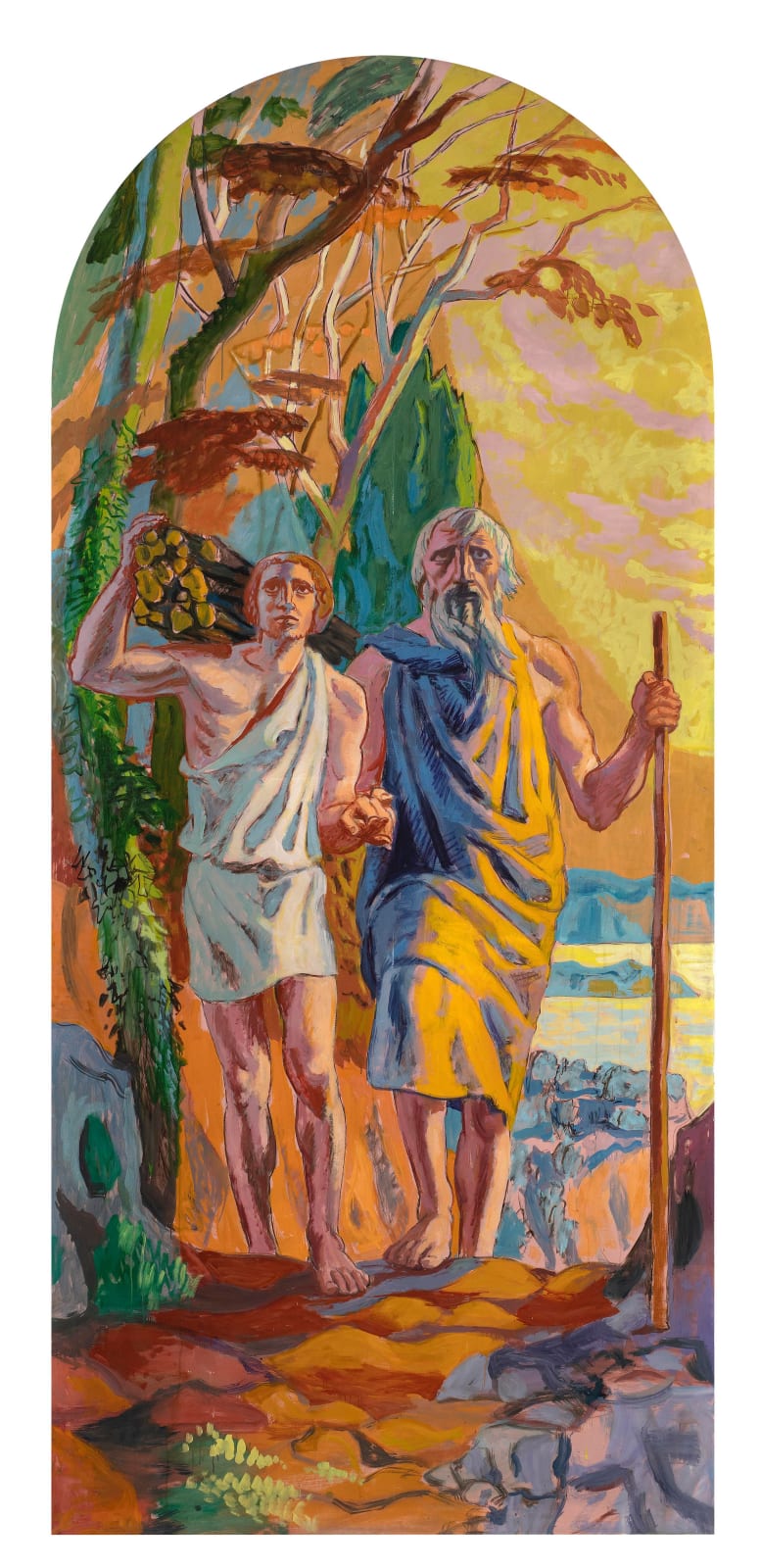 Hans Feibusch, Isaac with Abraham Carrying Wood for the Altar Fire