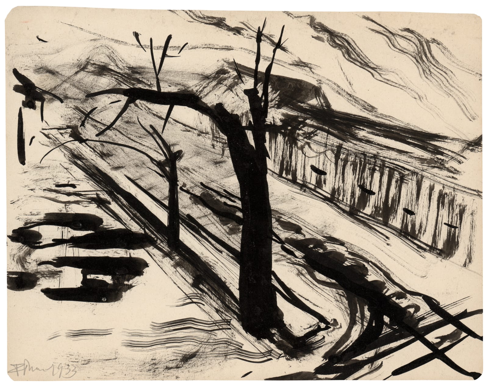 Franciszka Themerson, Trees in the street (2), 1933