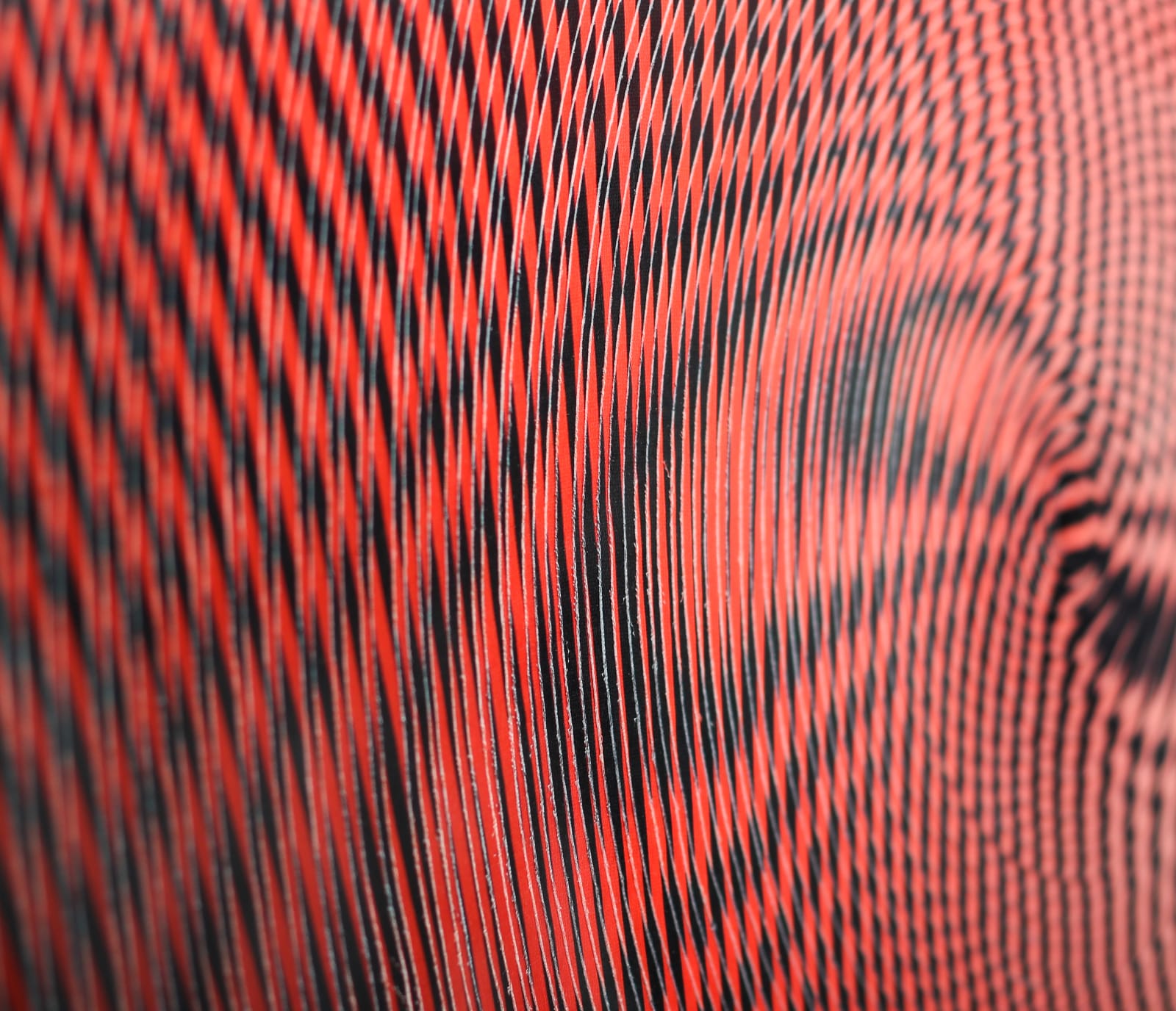 Inger Bergström, Aspect of a Striped Fabric, Tinted Red, 2021