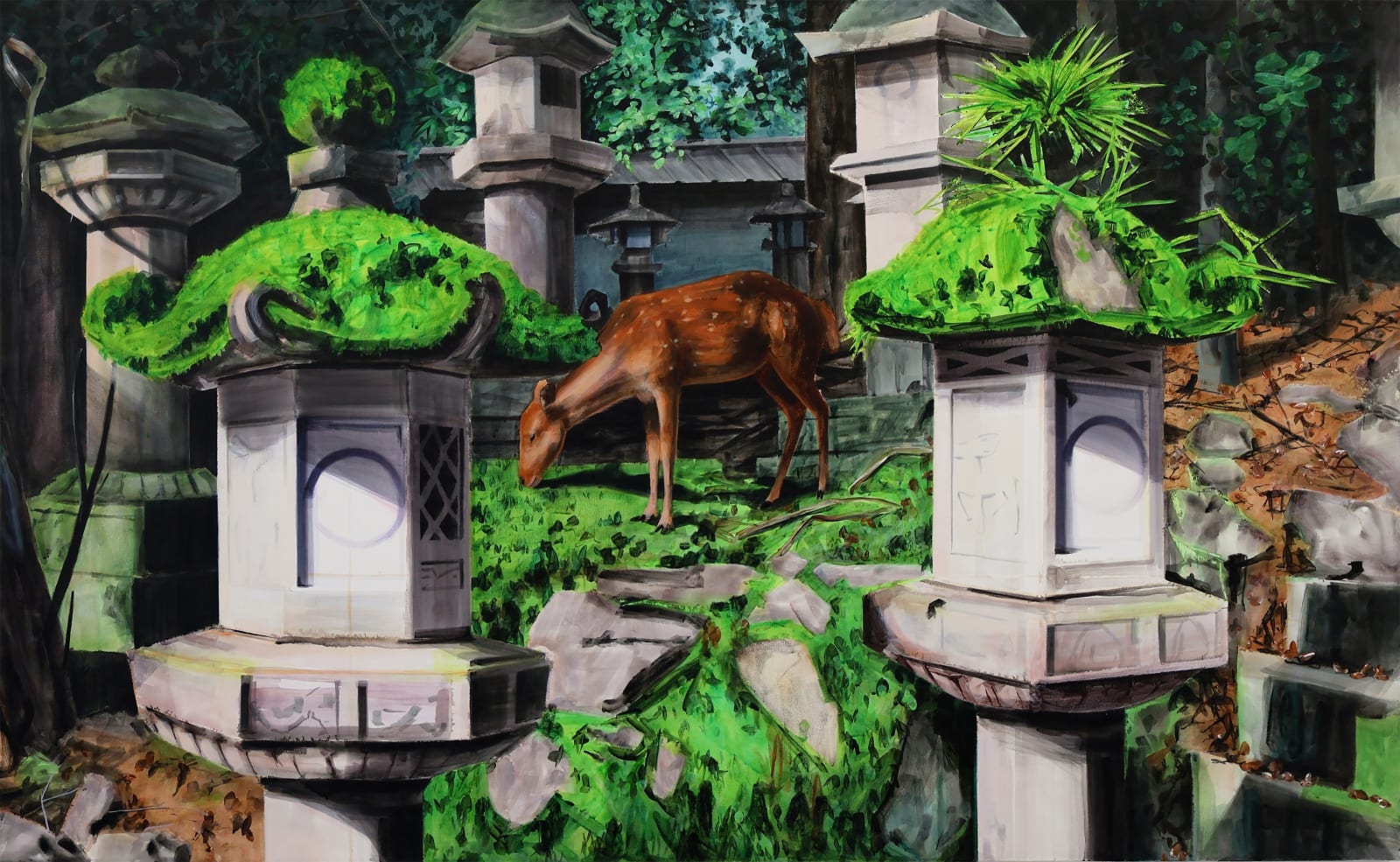 Elizabeth Thun, Deer and Lanterns, 2025