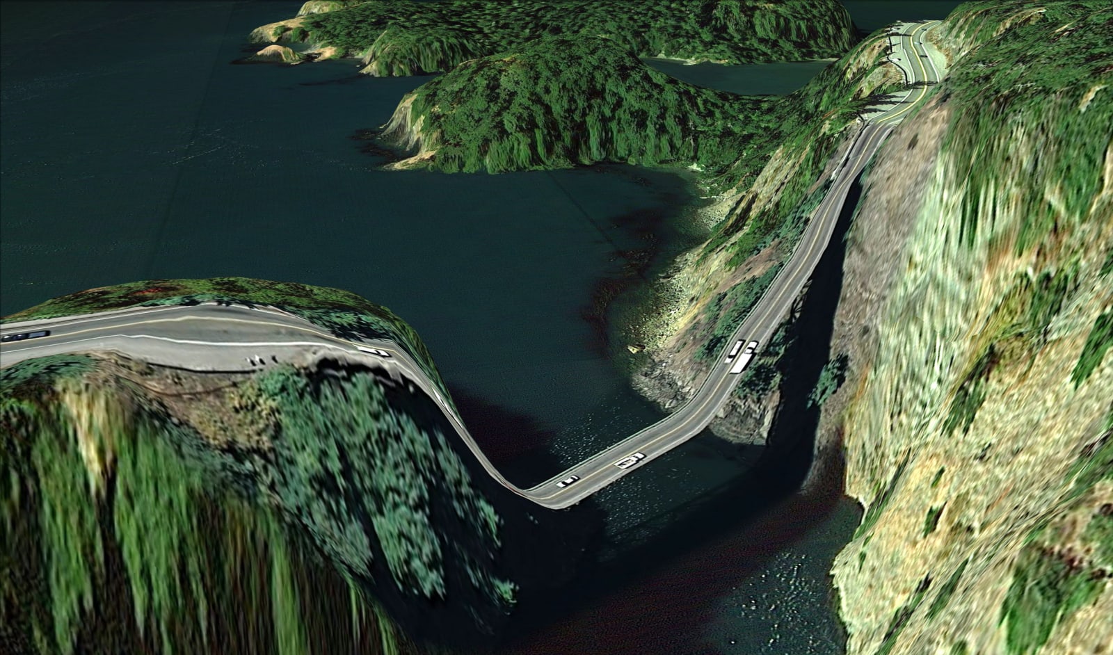 Clement Valla, Postcard from Google Earth (Deception Pass, 48°24'31.5"N 122°38'45.5"W), 2012
