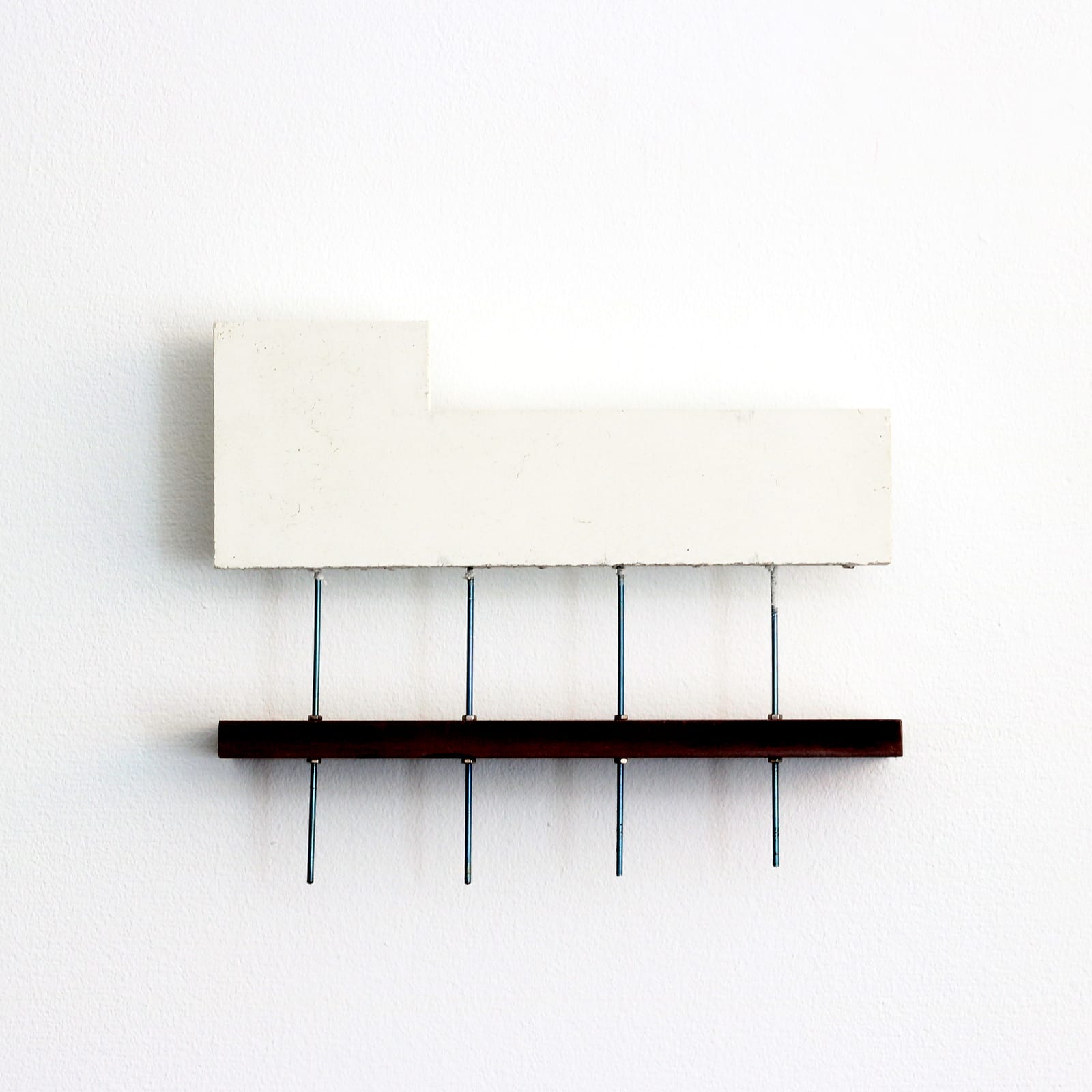 Simon Anund, Threaded Rods and White Concrete #1, 2019