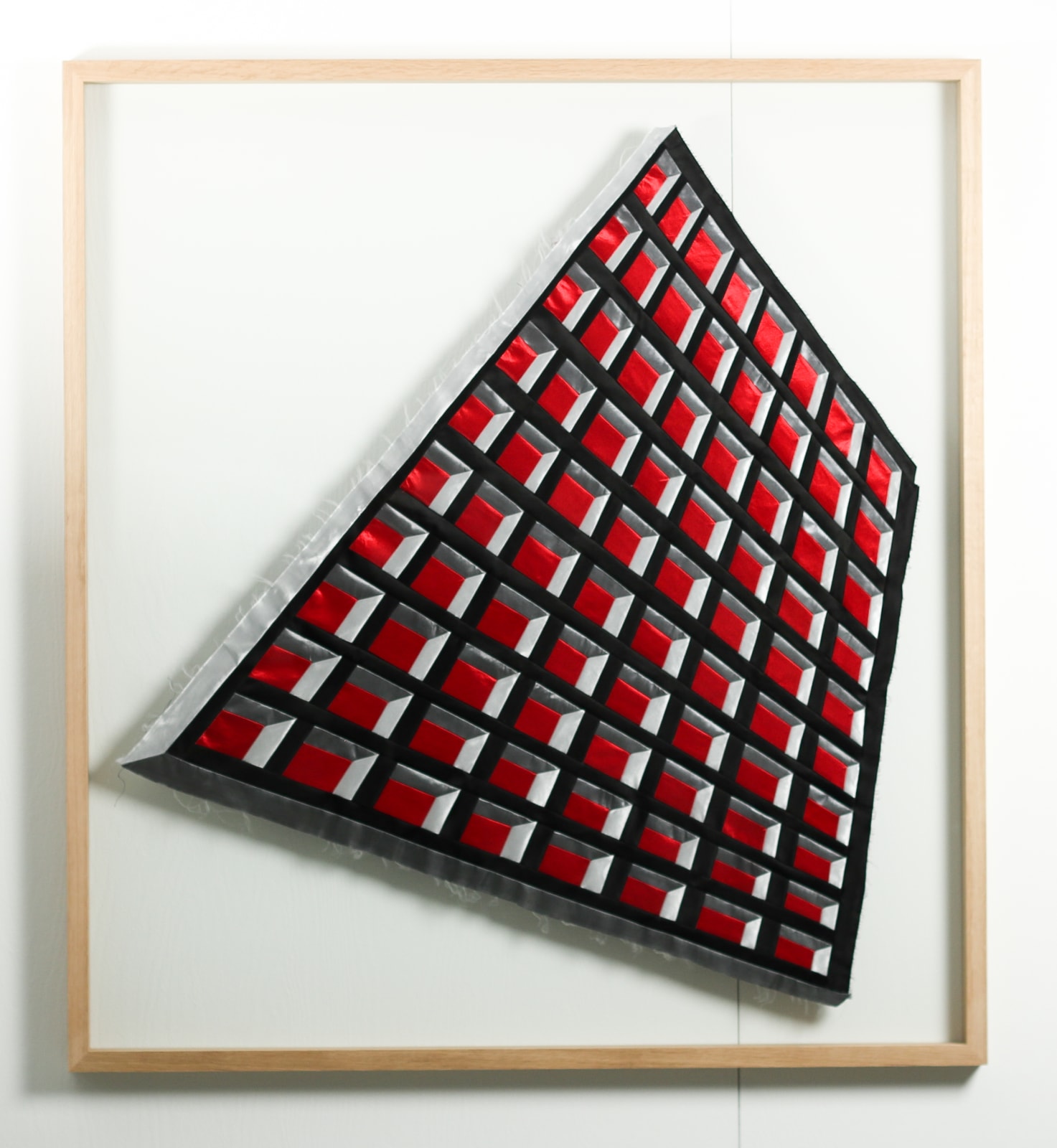 Inger Bergström, Perspective of Glossy Fabrics, Red, Black, 2021