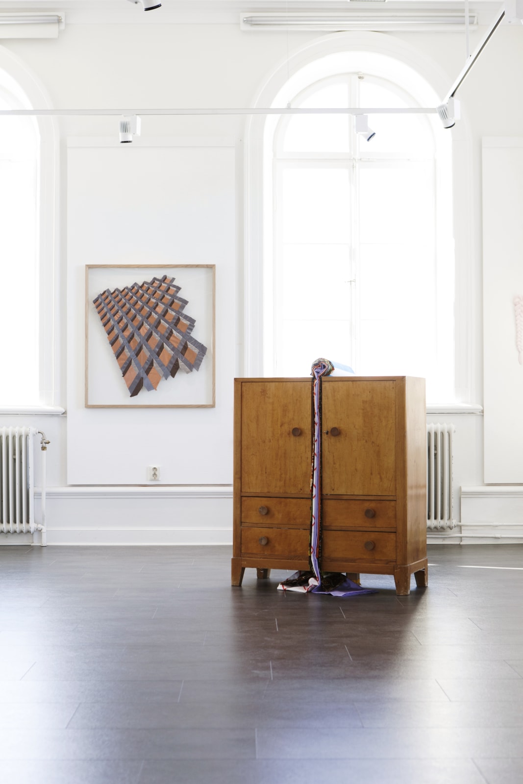 Inger Bergström, Perspective of Glossy Fabrics (Grey and Brown), 2020