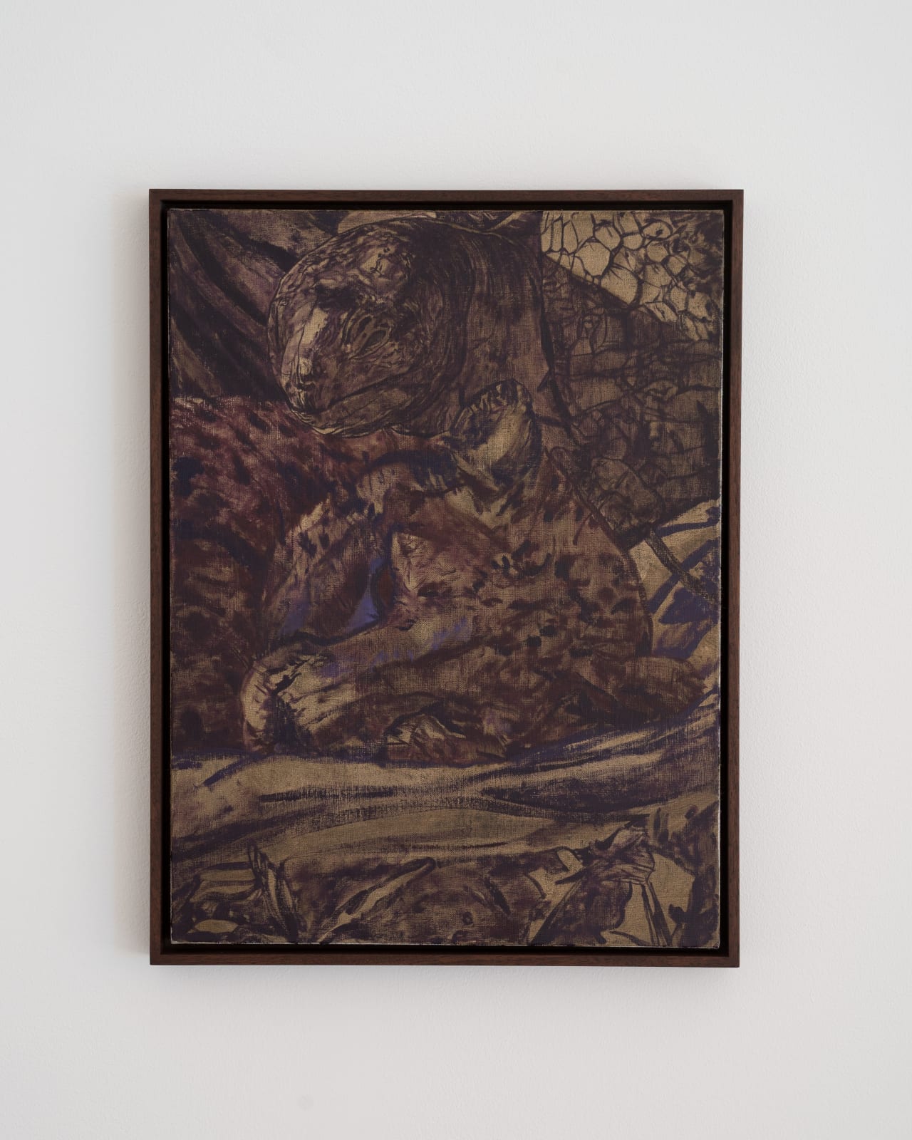 Jonas Malmberg, En samlares sömn (lila kind mot grönt gräs), 2024