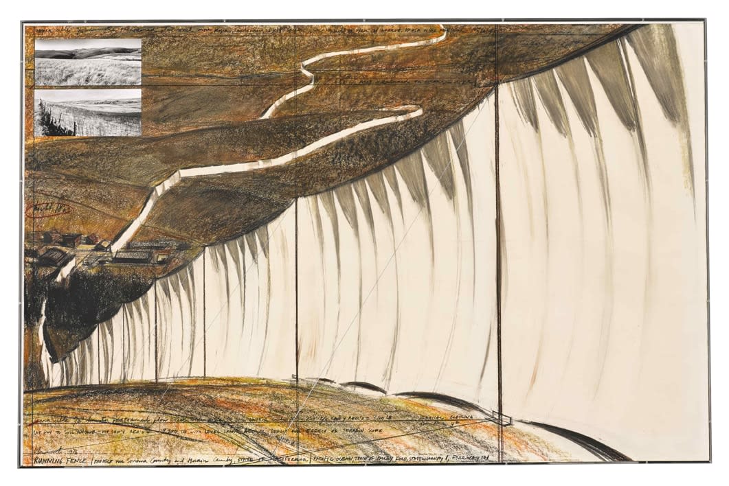 Christo, Running Fence, Project for Sonoma and Marin Counties, California, 1976