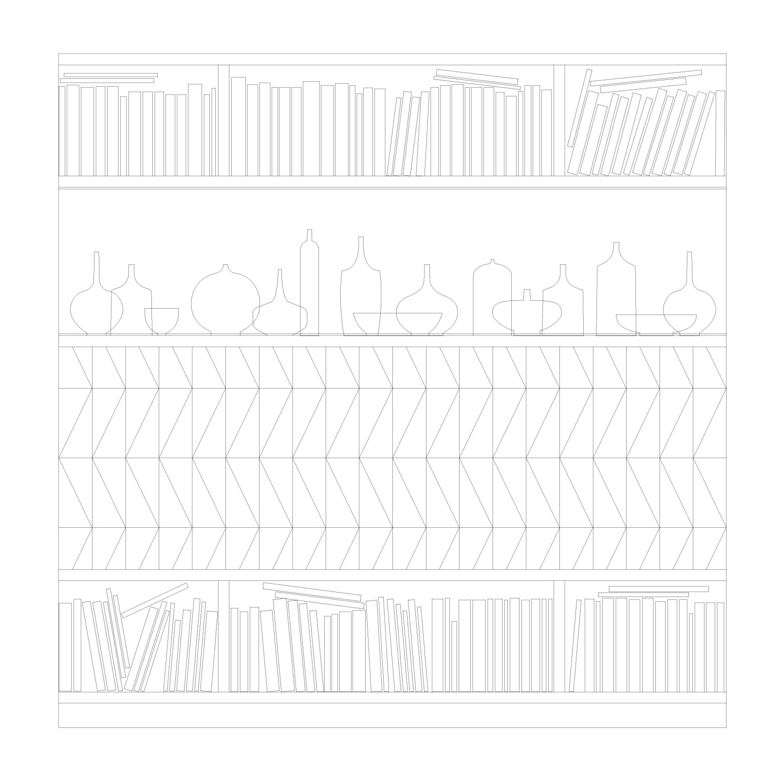 Lucy Williams, Bookcase (with abstract assemblage) #2, 2025