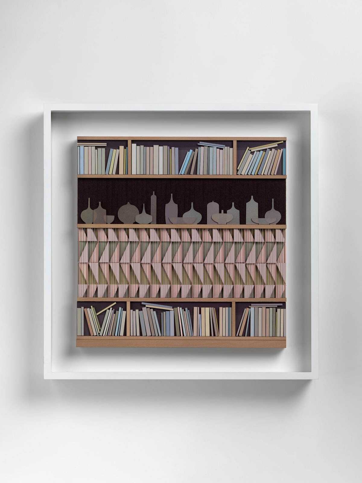 Lucy Williams, Bookcase (with abstract assemblage) #3, 2025