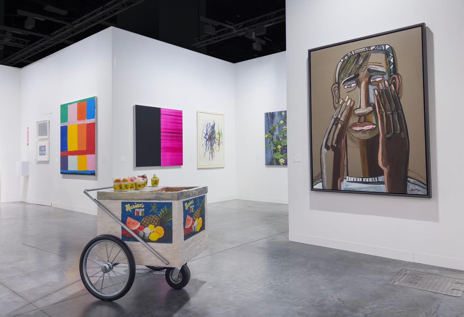 Callum Innes, Untitled Lamp Black / Magenta, 2024