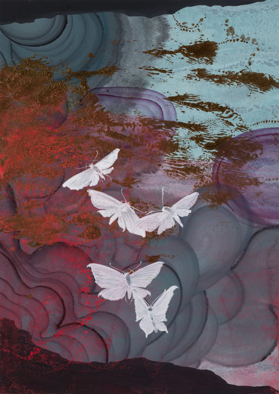 Darren Waterston, Morpheus no. 10 (white moths), 2018