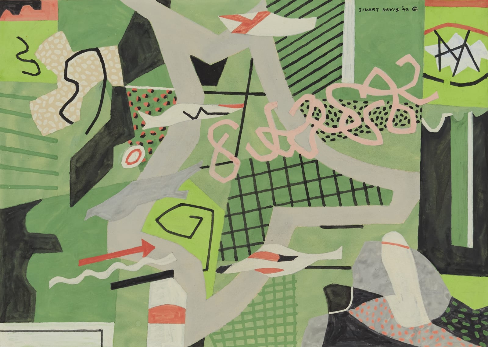 Stuart Davis, Study for "Flying Carpet", 1942