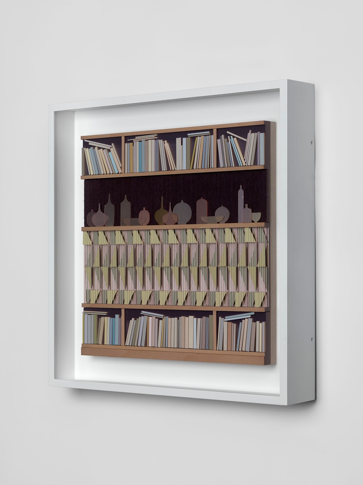 Lucy Williams, Bookcase (with abstract assemblage) #2, 2025