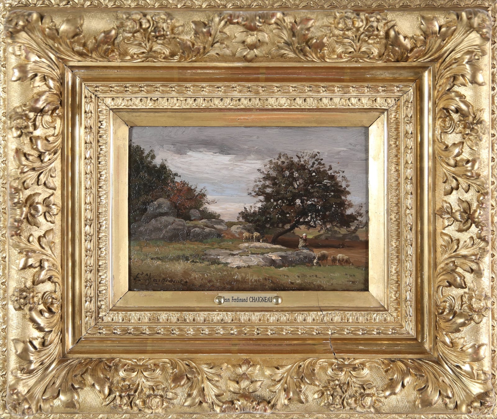 Jean Ferdinand CHAIGNEAU, Bergère près des rochers