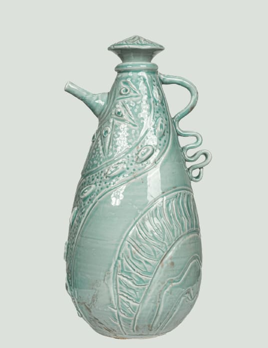 Leena Batra, tea pot carved