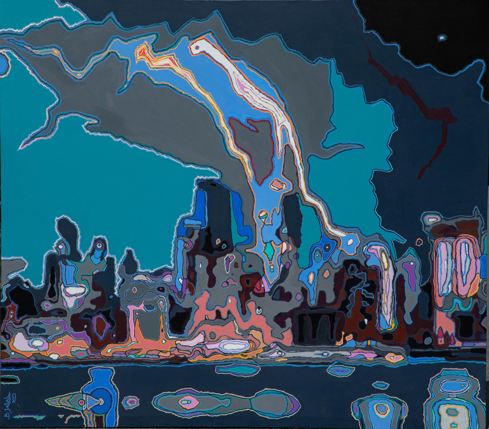 Bakhodir Jalal, THUNDERSTORM OVER THE CITY, 2024