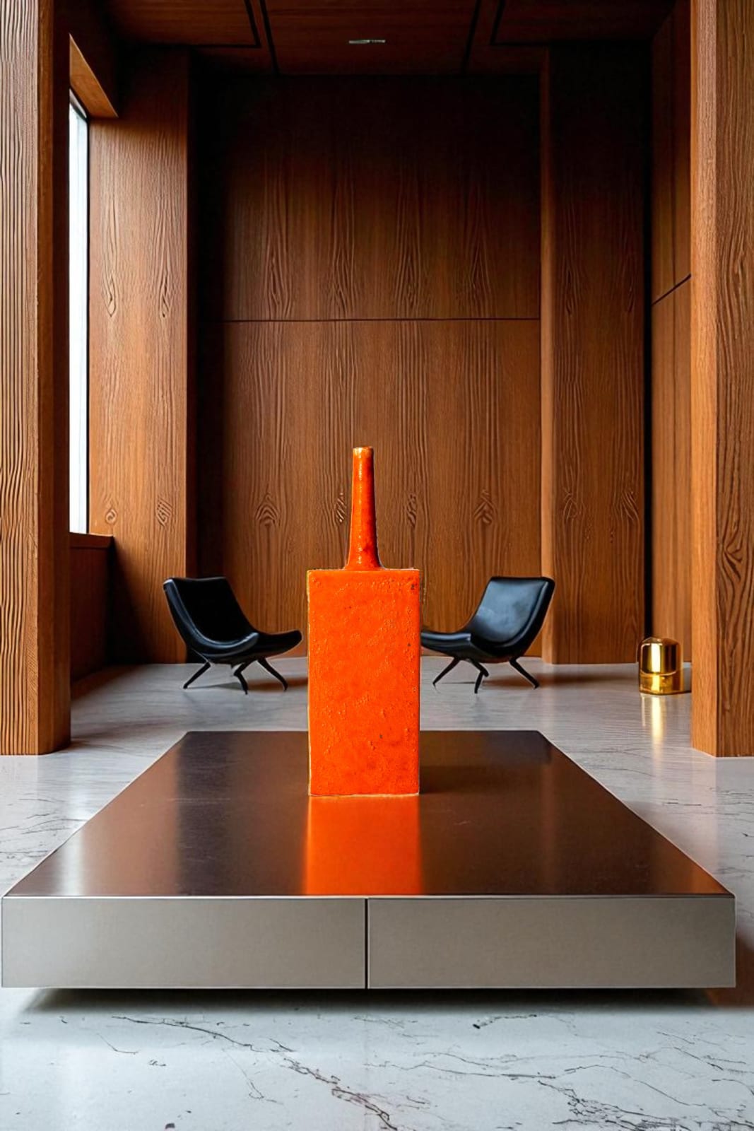 Guido Gambone, Rectangular Bottle, 1965 - 1969