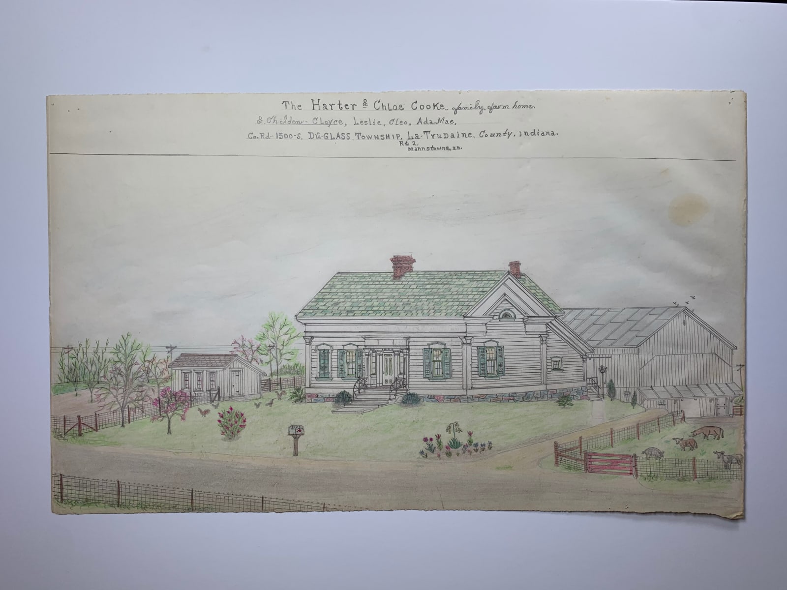 Jacques De Du-GLASS, Harter & Chloe Cooke Family Farm Home Lynxbourgh, Indiana, c. 1992