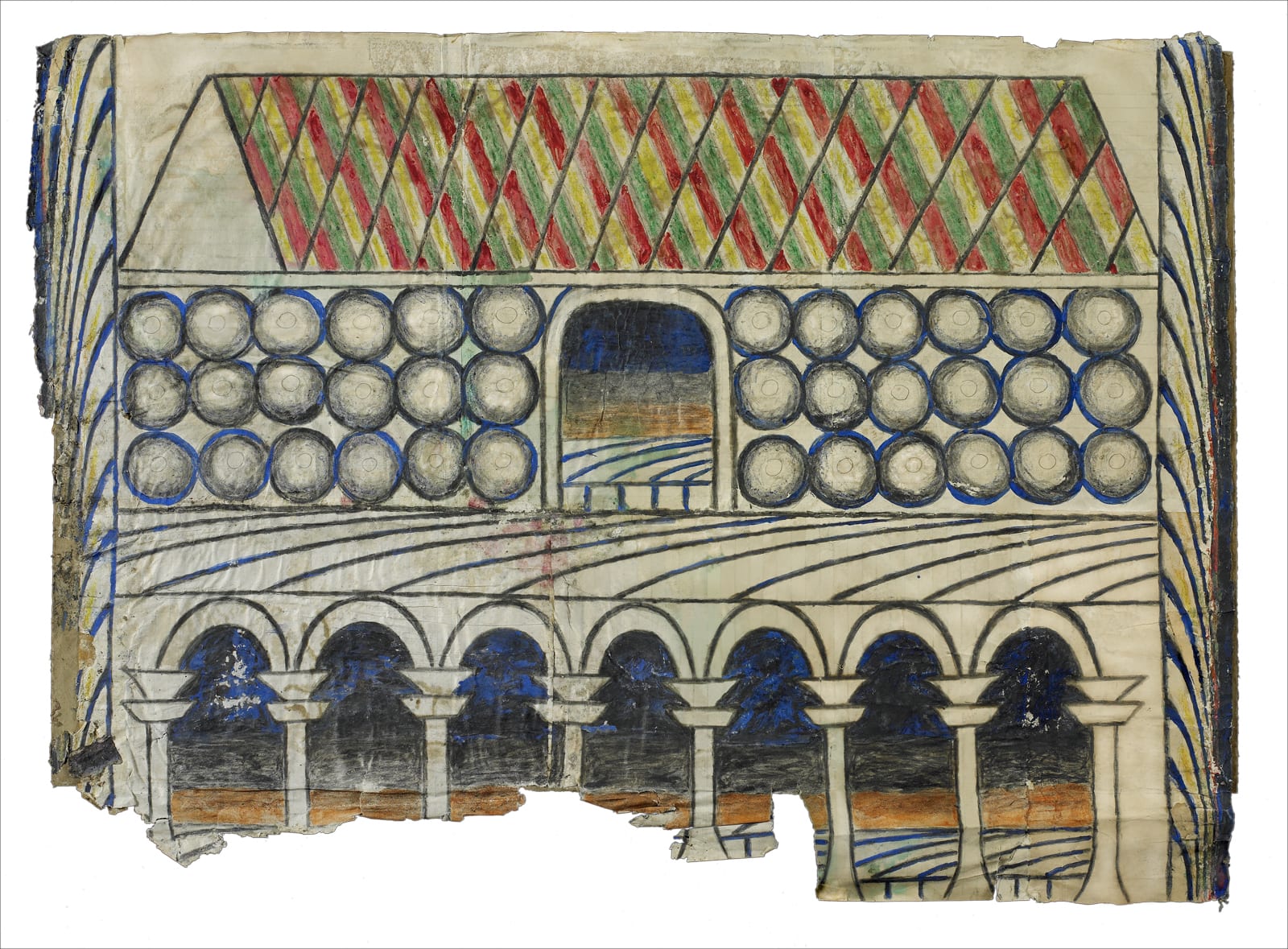 Martín Ramírez, Abstraction with Colonade