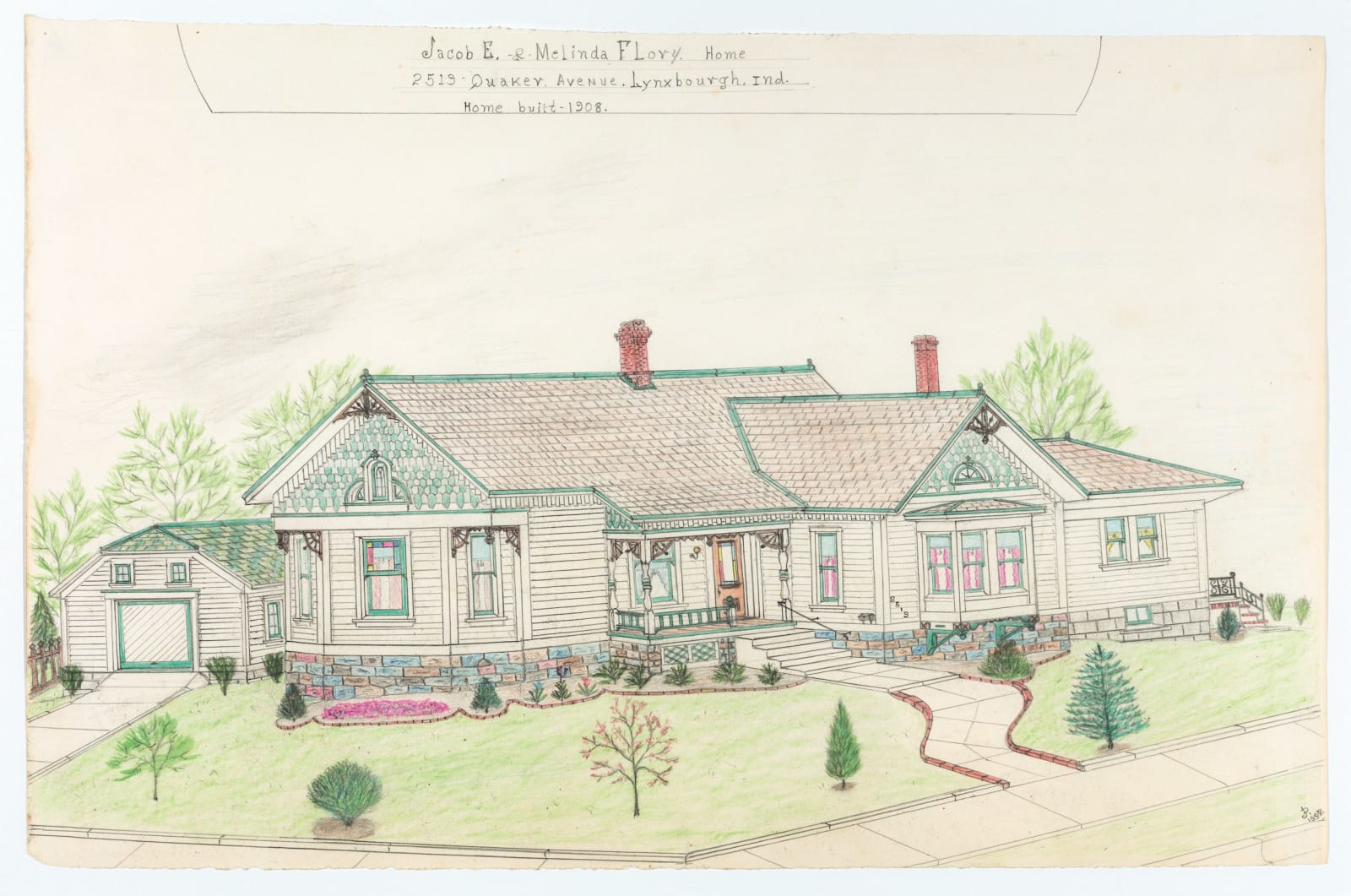 Jacques De Du-GLASS, Jacob & Melinda Flory Home Lynxbourgh, Indiana, c. 1992