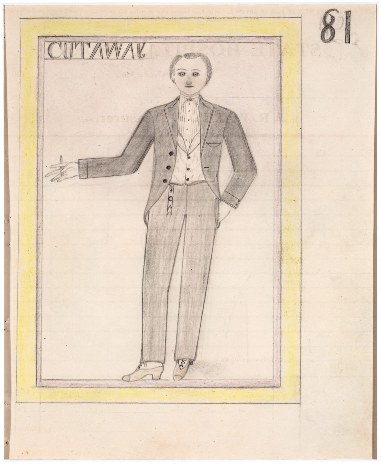 James Edward Deeds, Jr, Cutaway / Hats and CapsP. 81/82 2-sided drawing, c. 1936-66