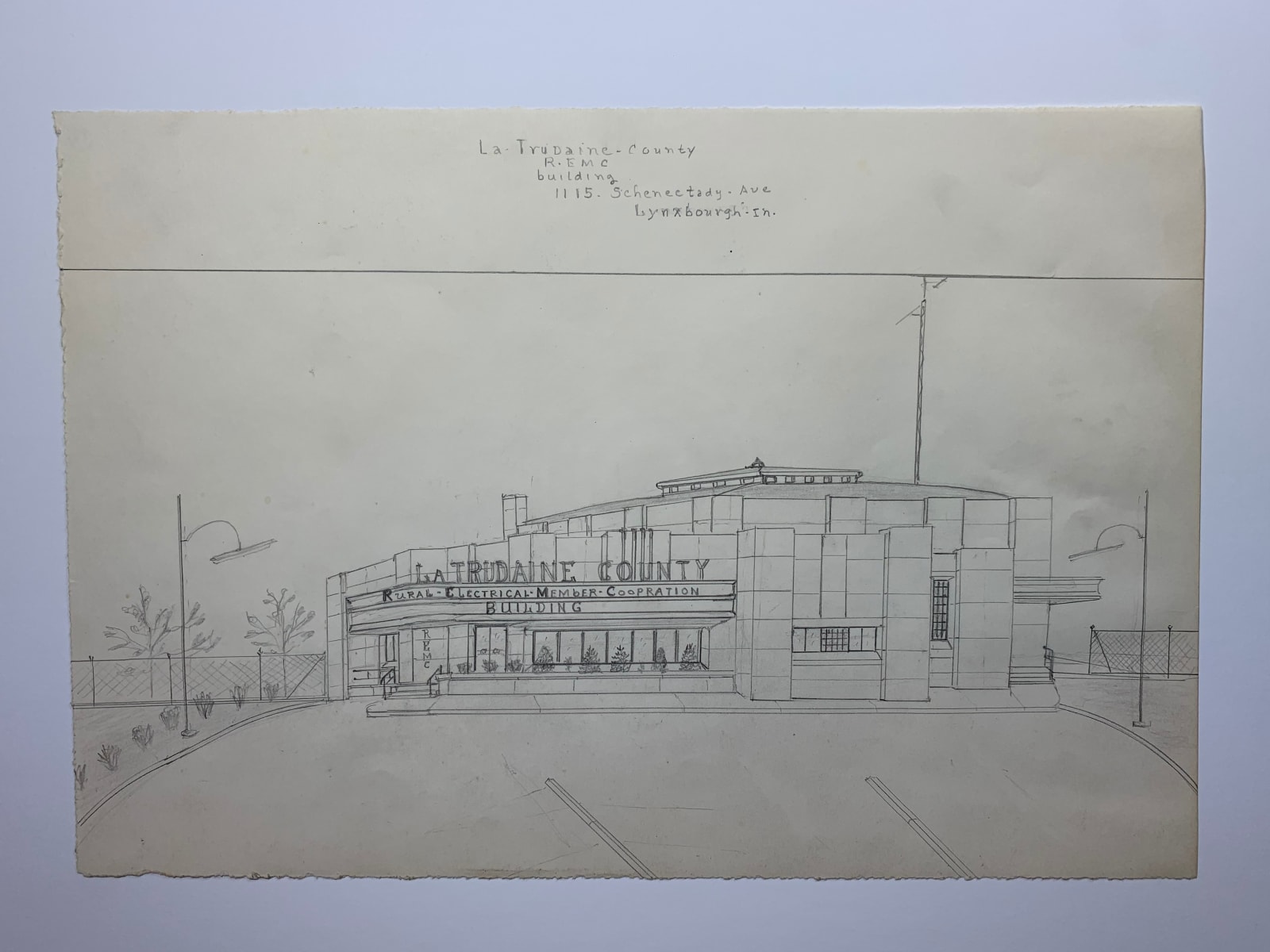 Jacques De Du-GLASS, La Trudaine R. E. M. C. Building Lynxbourgh, Indiana, c. 1992