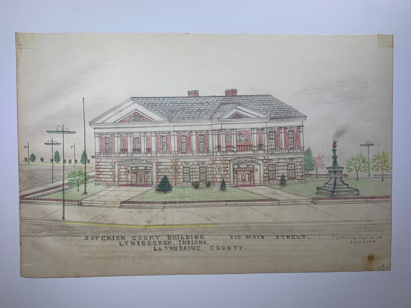 Jacques De Du-GLASS, Superior Court Building Lynxbourgh, Indiana, c. 1992