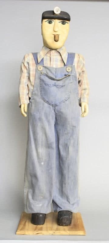 FOLK ART, COAL MINER WITH PIPE FOLK ART , c. 1960