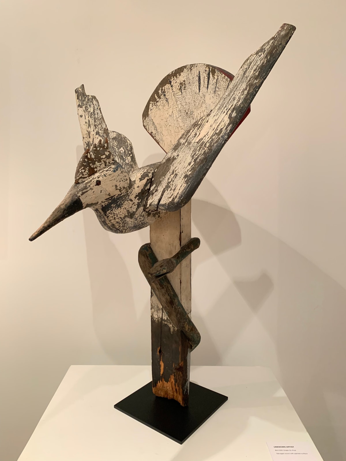 FOLK ART, Bird on Post with Snake